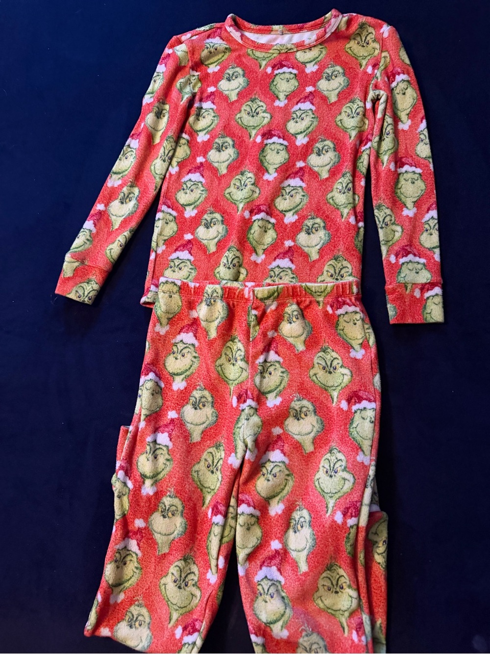 Posh Peanut  limited edition Red Grinch Print Kids Pajama Set